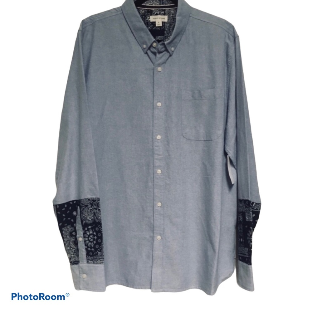 HP🎉 SUN+STONE | Lightwash Denim Button Down Shirt